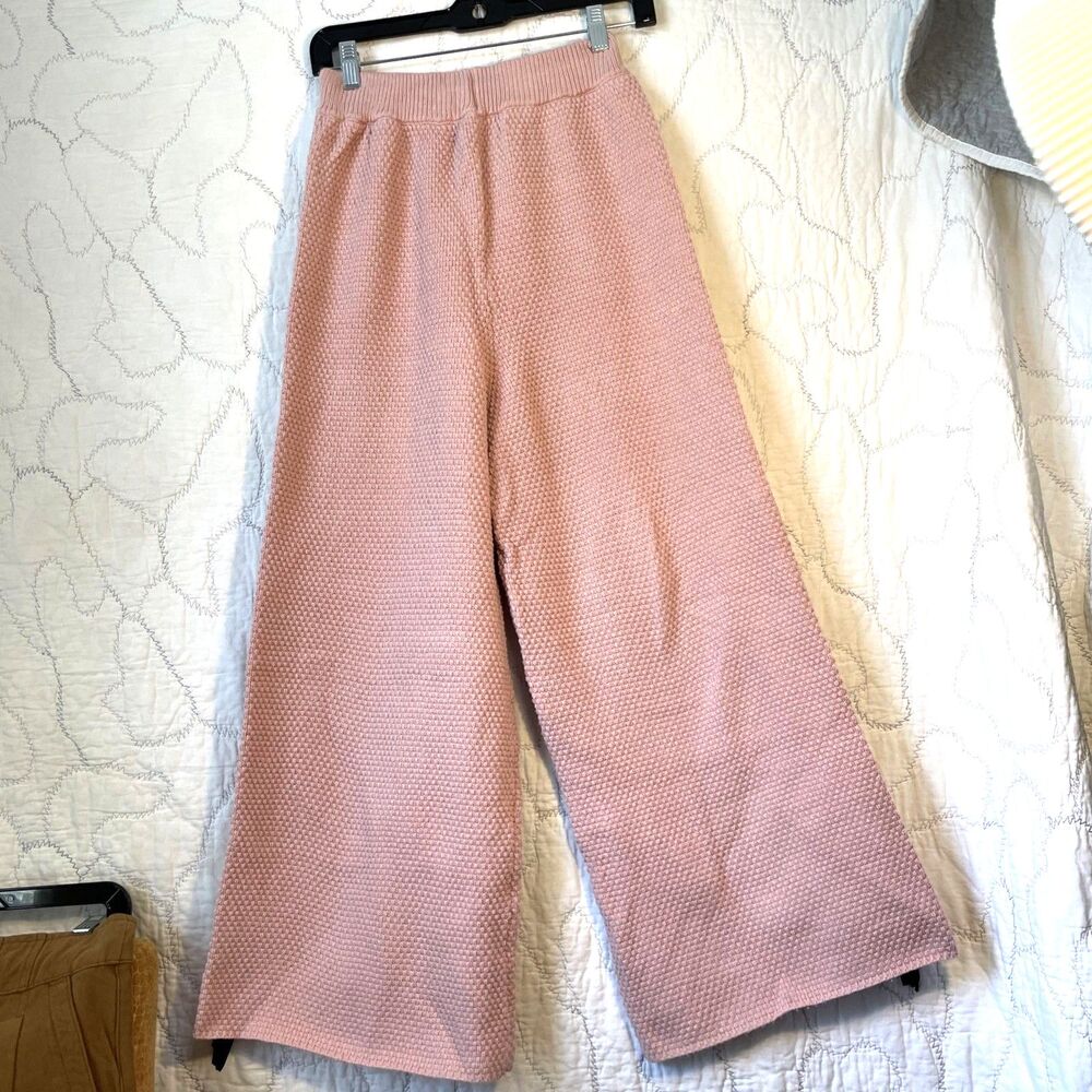 New Sincerely Jules Baby Pink Knit Sweater Pants Extra Small Women’s MED WideLeg